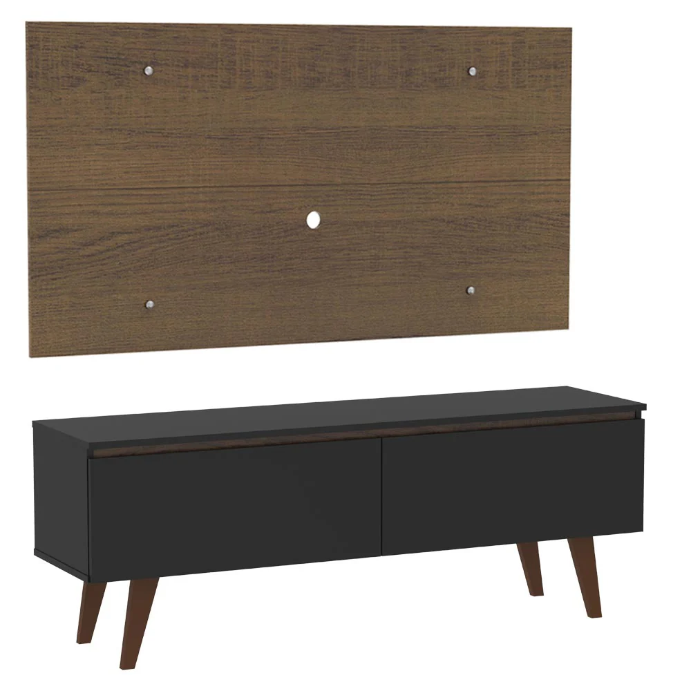 Rack Madesa Le Mans e Painel para TV até 55 Polegadas 2 Portas Preto/Rustic - Image 7