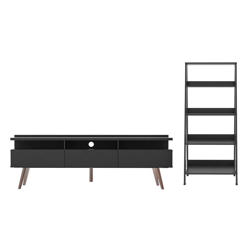 Rack para TV até 65 Polegadas Madesa Londres e Estante Escada Preto - Image 6