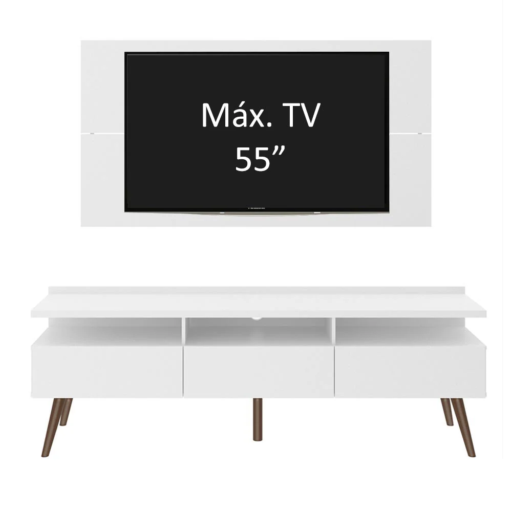 Rack Madesa Londres e Painel para TV até 55 Polegadas Branco - Image 4