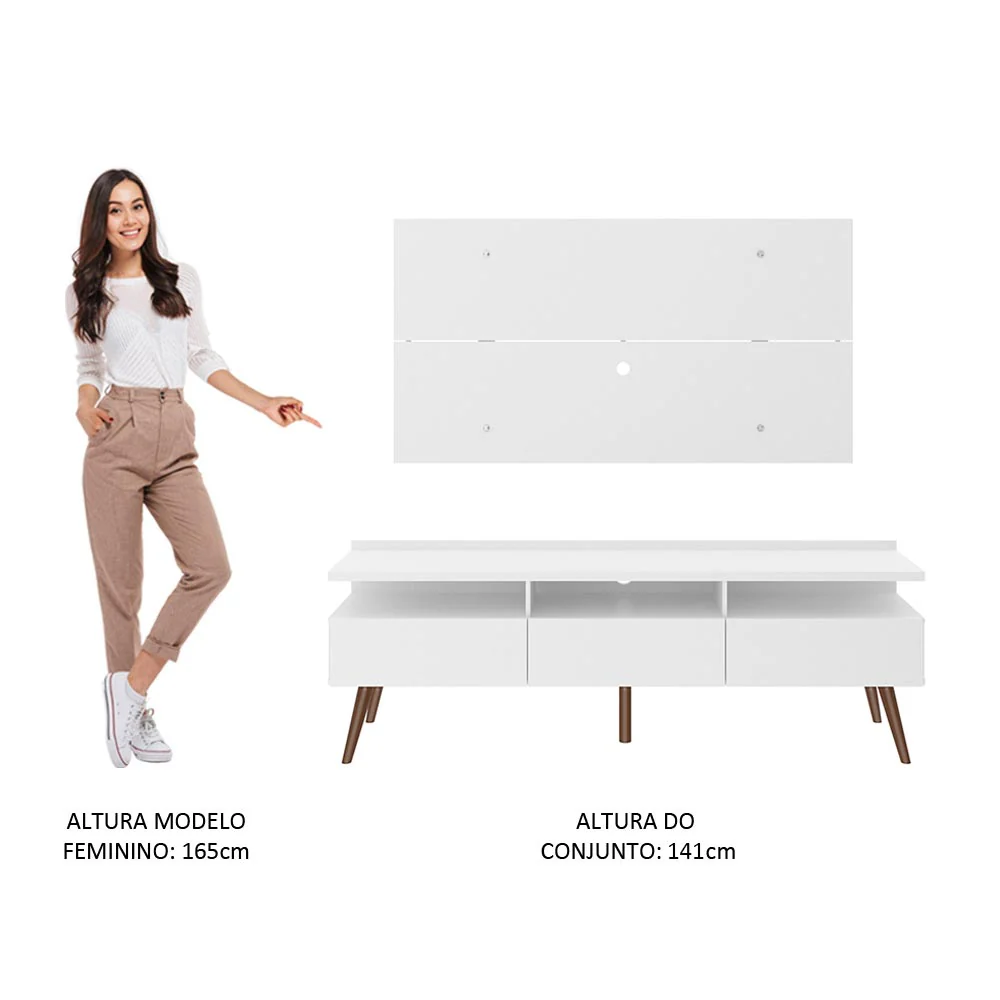 Rack Madesa Londres e Painel para TV até 55 Polegadas Branco - Image 5