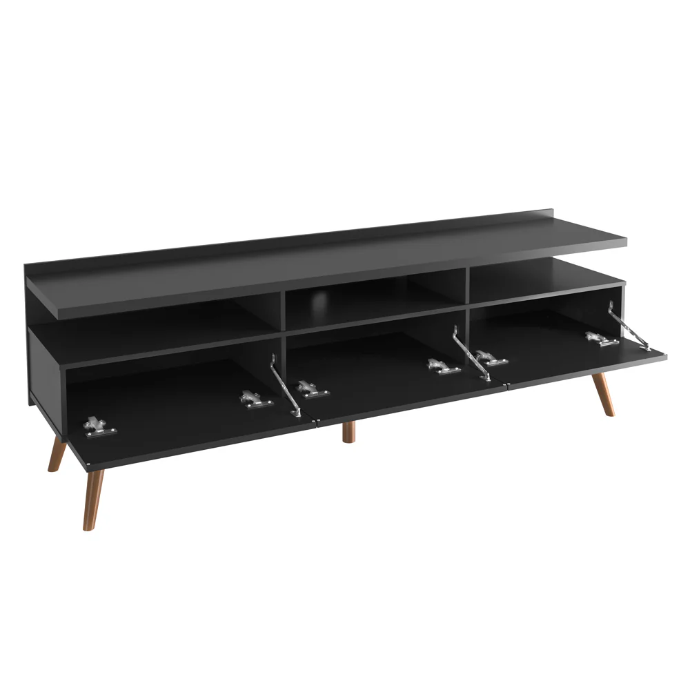 Rack Londres, Estante Escada e Painel para TV até 55 Polegadas Madesa Preto/Branco - Image 3