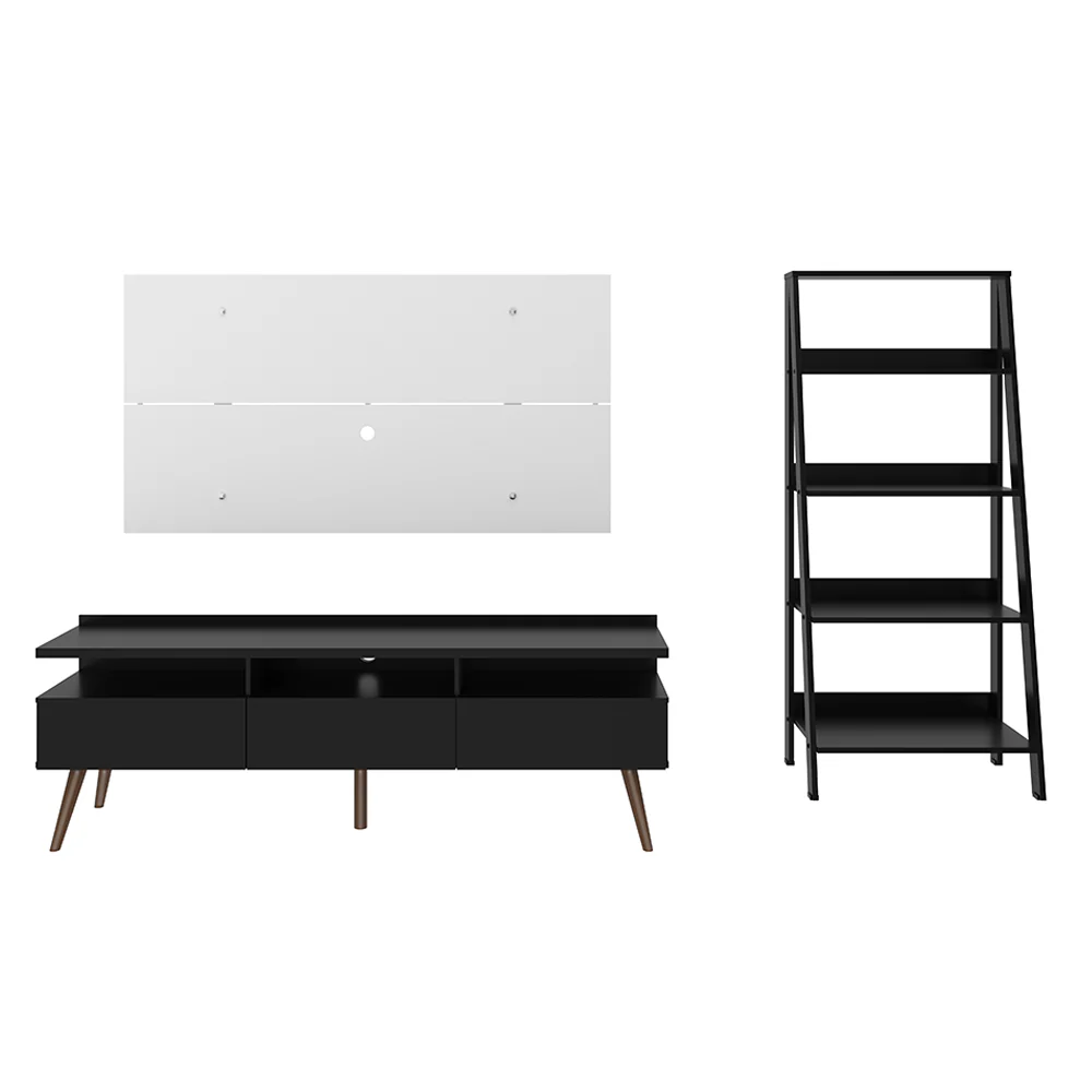 Rack Londres, Estante Escada e Painel para TV até 55 Polegadas Madesa Preto/Branco - Image 5