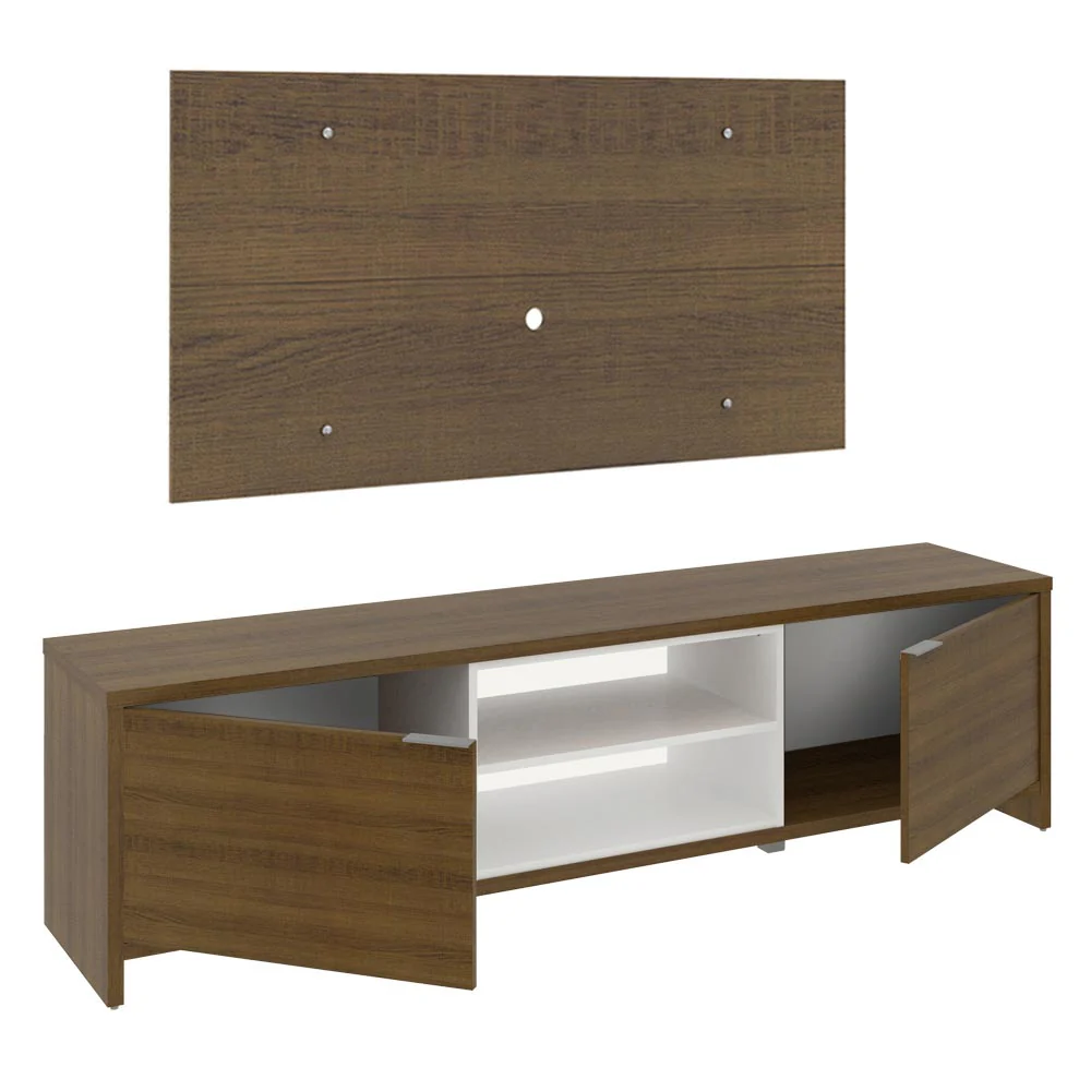 Rack Madesa Metz e Painel para TV até 55 Polegadas Rustic/Branco/Rustic - Image 3