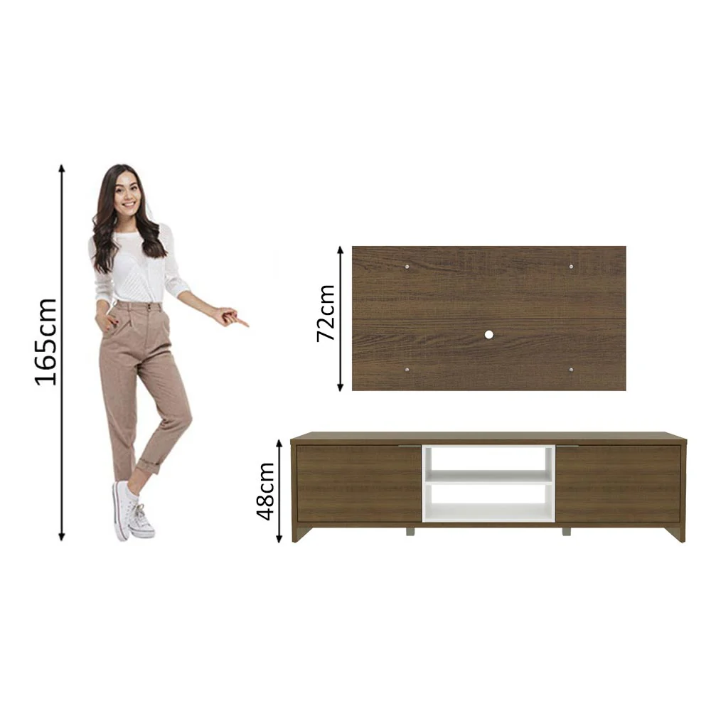 Rack Madesa Metz e Painel para TV até 55 Polegadas Rustic/Branco/Rustic - Image 5