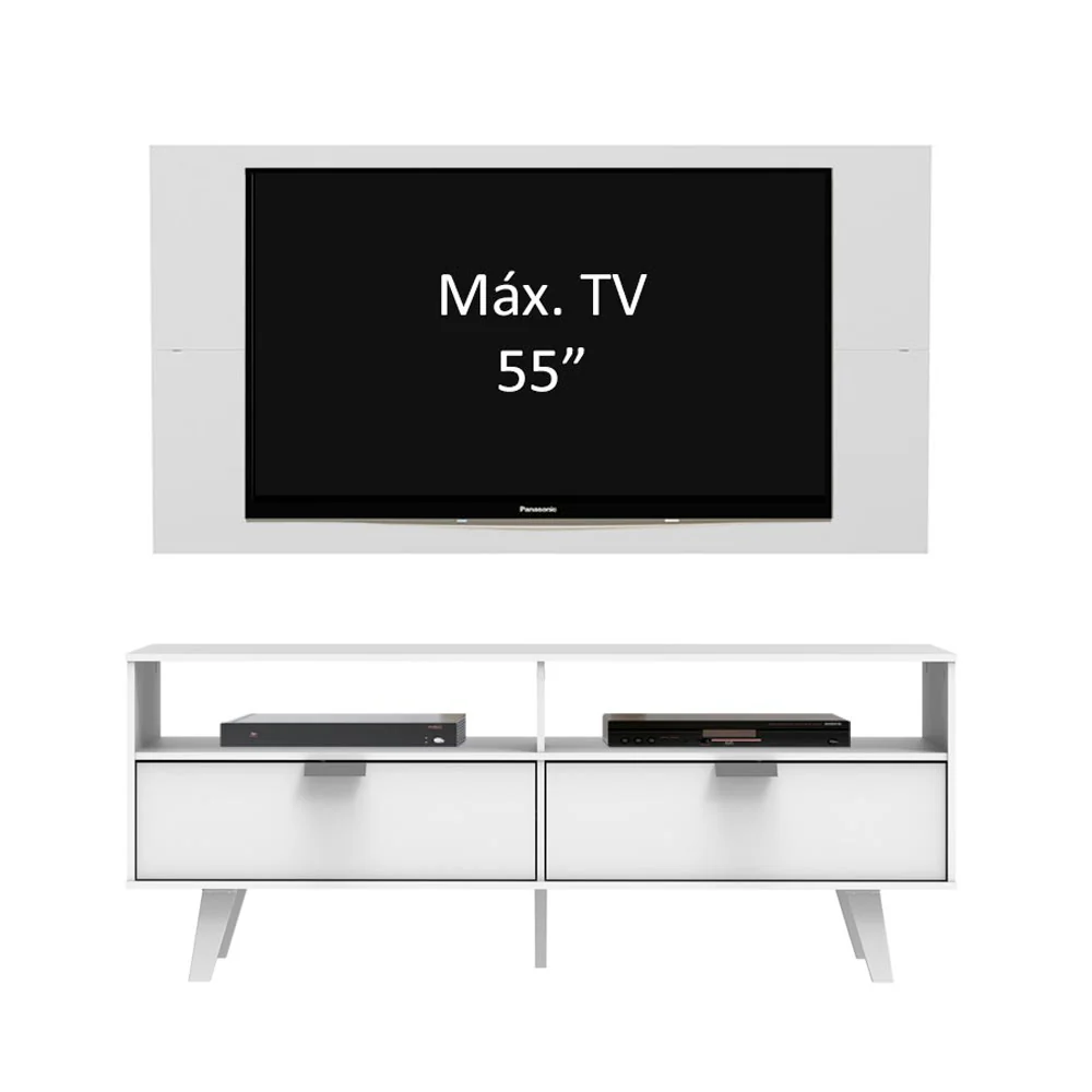 Rack Madesa Oslo e Painel para TV até 55 Polegadas 2 Portas Branco - Image 5