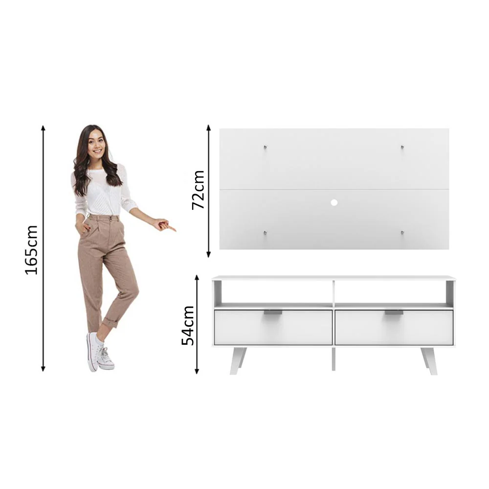 Rack Madesa Oslo e Painel para TV até 55 Polegadas 2 Portas Branco - Image 7
