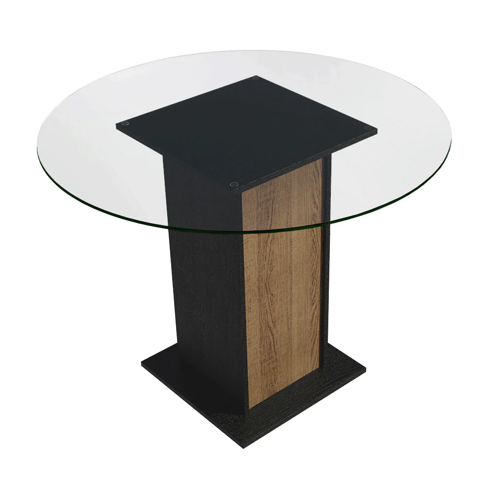 Conjunto Sala de Jantar Denali Mesa Tampo de Vidro 4 Cadeiras Preto/Rustic/Preto Madesa - Image 5