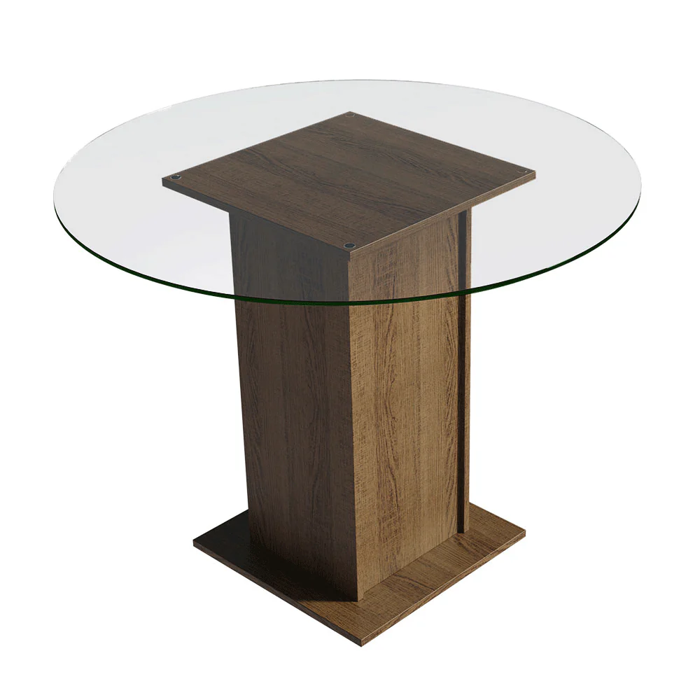 Conjunto Sala de Jantar Denali Mesa Tampo de Vidro 4 Cadeiras Rustic/Preto Madesa - Image 5