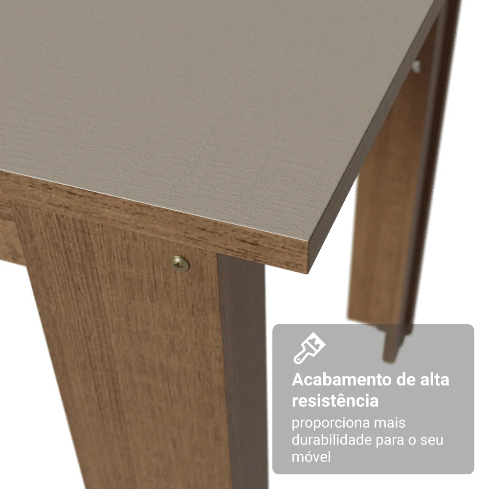 Conjunto Sala de Jantar Dolce Mesa Tampo de Madeira 6 Cadeiras Rustic/Crema/Lírio Bege Madesa - Image 6
