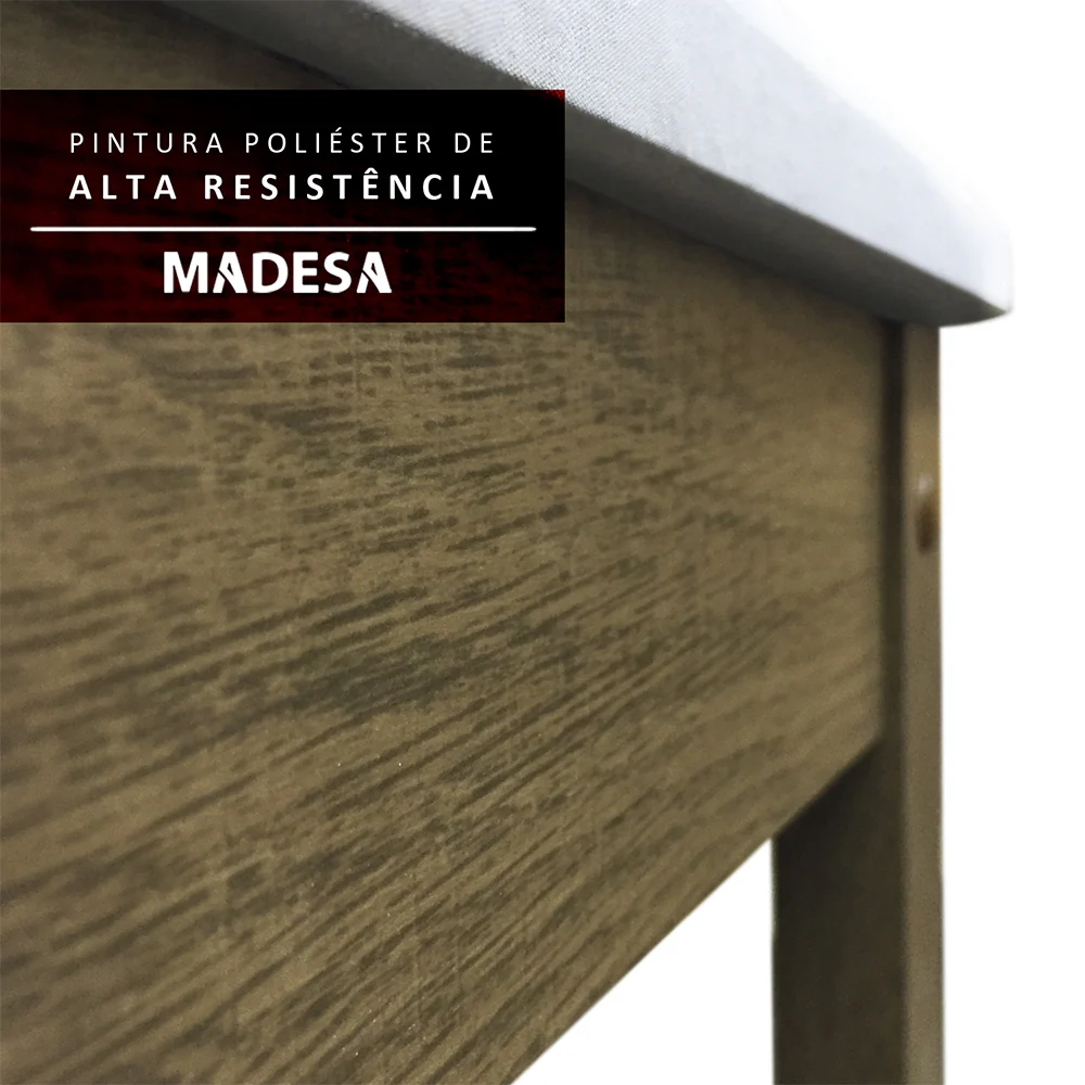 Conjunto Sala de Jantar Madesa Gales Mesa Tampo de Vidro com 6 Cadeiras Rustic/Sintético Bege - Image 6