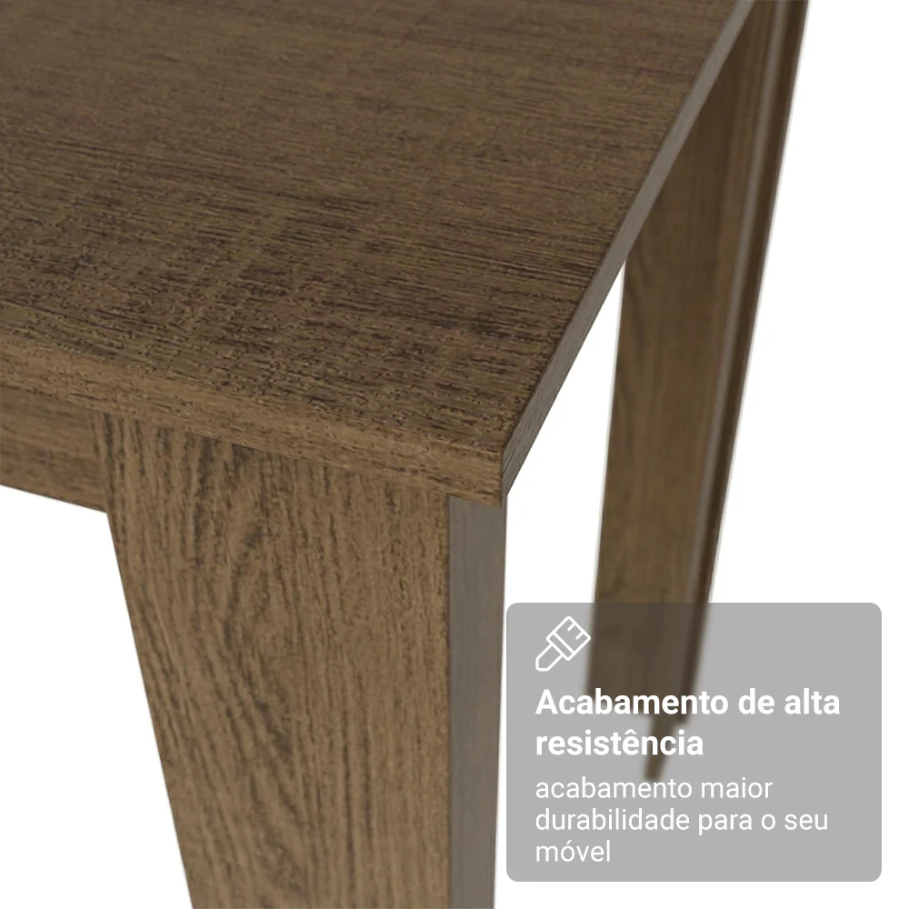 Conjunto Sala de Jantar Garda Mesa Tampo de Madeira 4 Cadeiras Rustic/Preto Madesa - Image 7