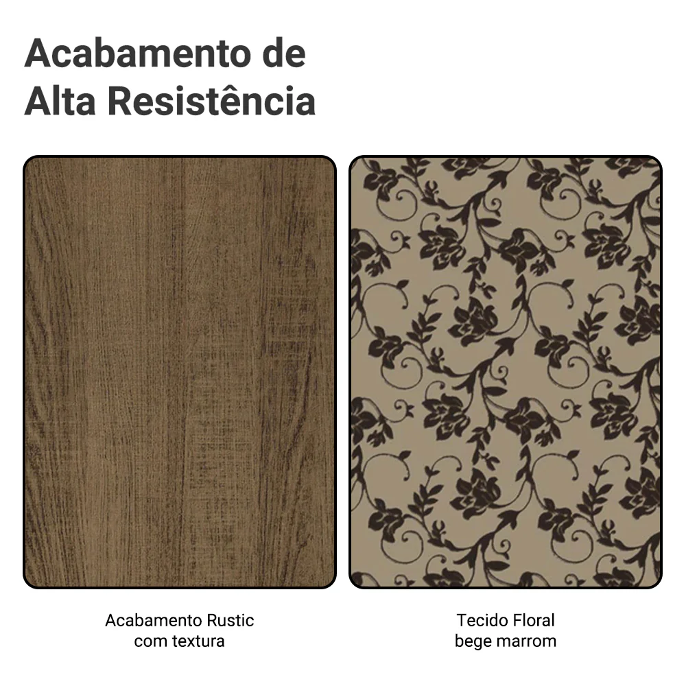 Conjunto Sala de Jantar Lexy Madesa Mesa Tampo de Madeira com 4 Cadeiras Rustic/Bege Marrom - Image 10
