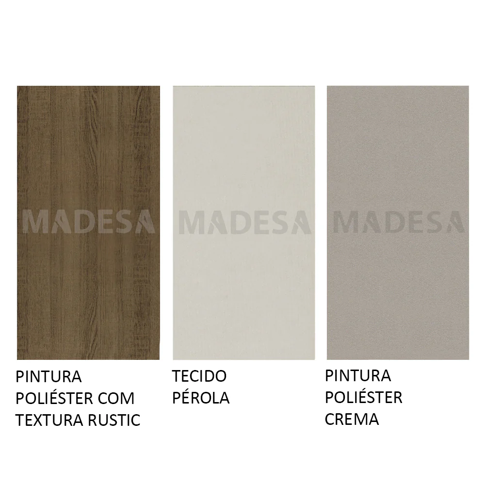 Conjunto Sala de Jantar Lousiana Madesa Mesa Tampo de Madeira com 6 Cadeiras Rustic/Crema/Sintético Bege - Image 4