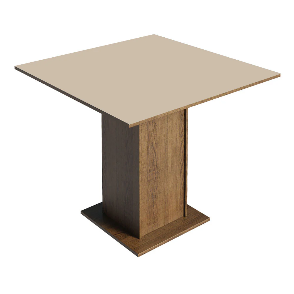 Conjunto Sala de Jantar Mesa Tampo de Madeira com 4 Cadeiras Rustic/Crema/Sintético Bege Madesa Alana - Image 10