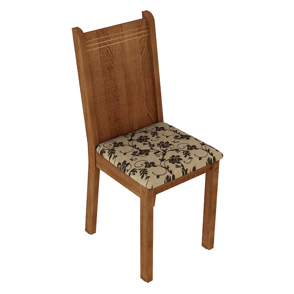 Conjunto Sala de Jantar Madesa Analu Mesa Tampo de Madeira com 6 Cadeiras Rustic/Bege Marrom - Image 9