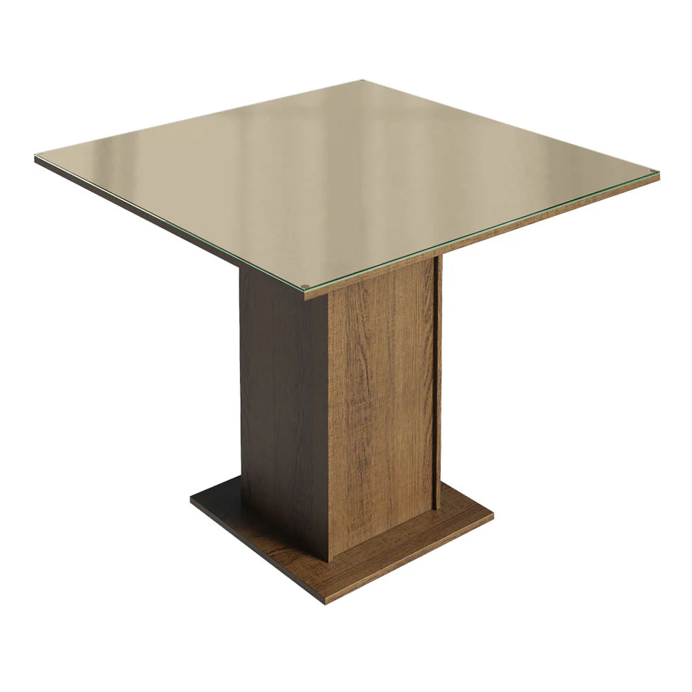 Conjunto Sala de Jantar Mesa Tampo de Vidro com 4 Cadeiras Rustic/Crema/Imperial Madesa Brenda - Image 11