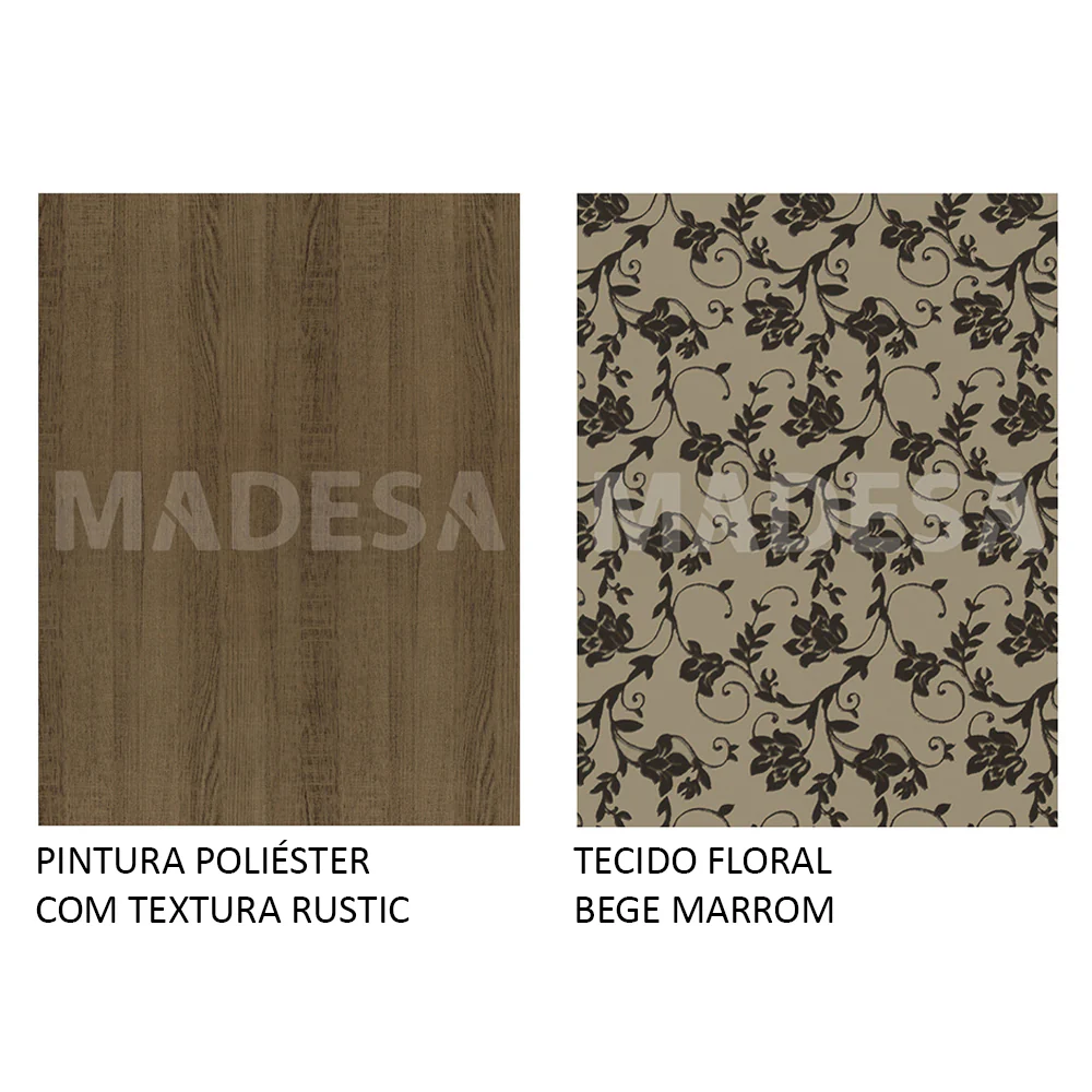 Conjunto Sala de Jantar Madesa Gales Mesa Tampo de Vidro com 6 Cadeiras Rustic/Bege Marrom - Image 5