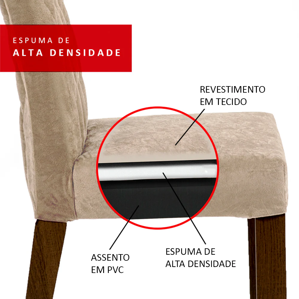 Conjunto Sala de Jantar Madesa Lia Mesa Tampo de Madeira com 2 Cadeiras Rustic/Imperial - Image 9