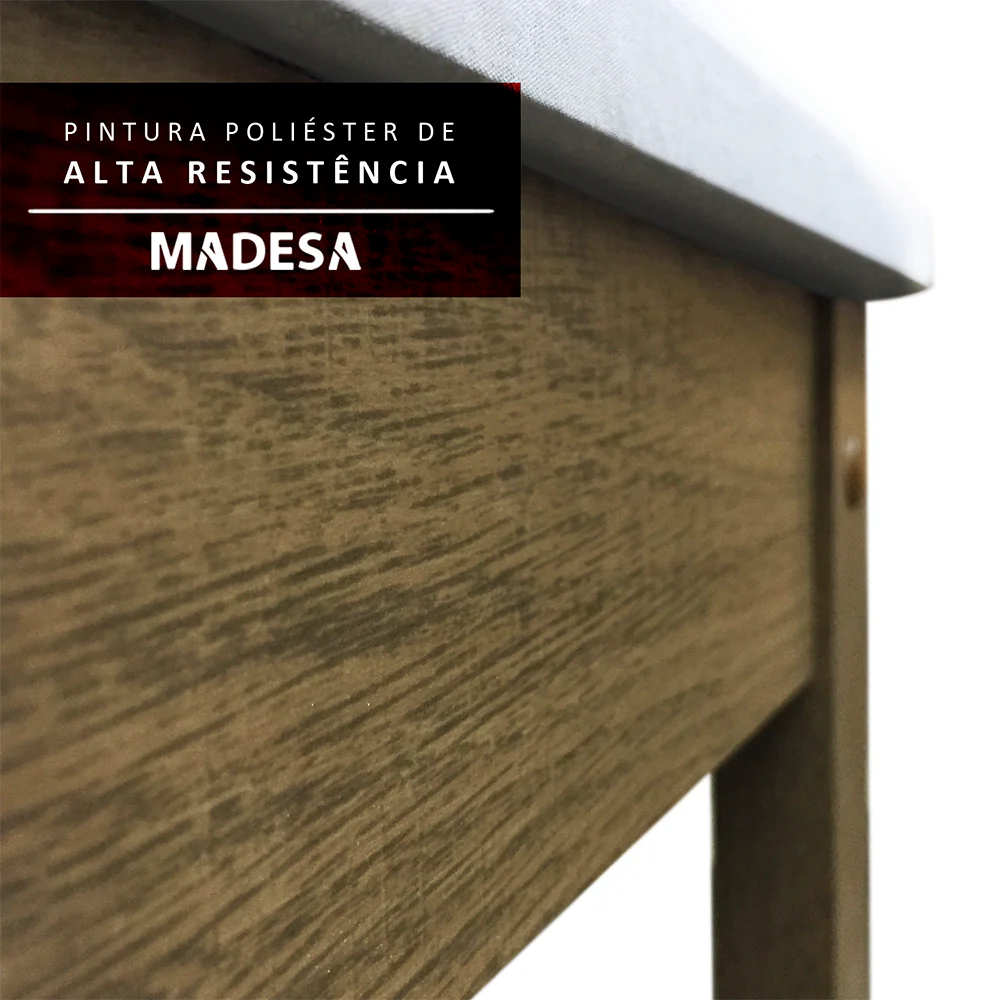 Conjunto Sala de Jantar Madesa Magda Mesa Tampo de Vidro com 4 Cadeiras Rustic/Bege Marrom - Image 7