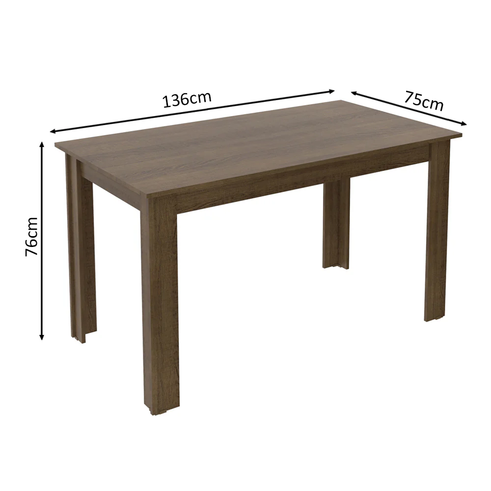 Conjunto Sala de Jantar Madesa Maris Mesa Tampo de Madeira com 6 Cadeiras Rustic/Bege Marrom - Image 4