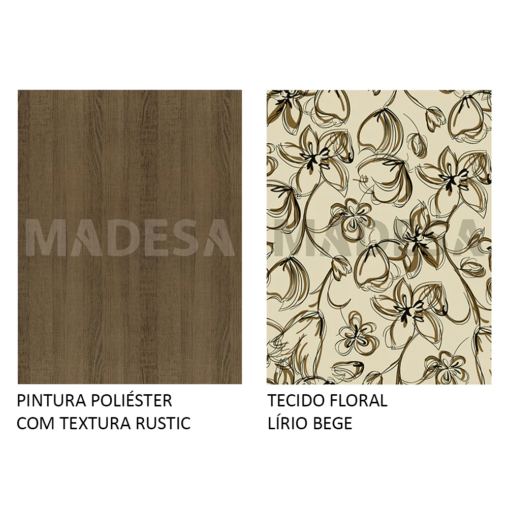 Conjunto Sala de Jantar Madesa Maya Mesa Tampo de Vidro com 4 Cadeiras Rustic/Lírio Bege - Image 10