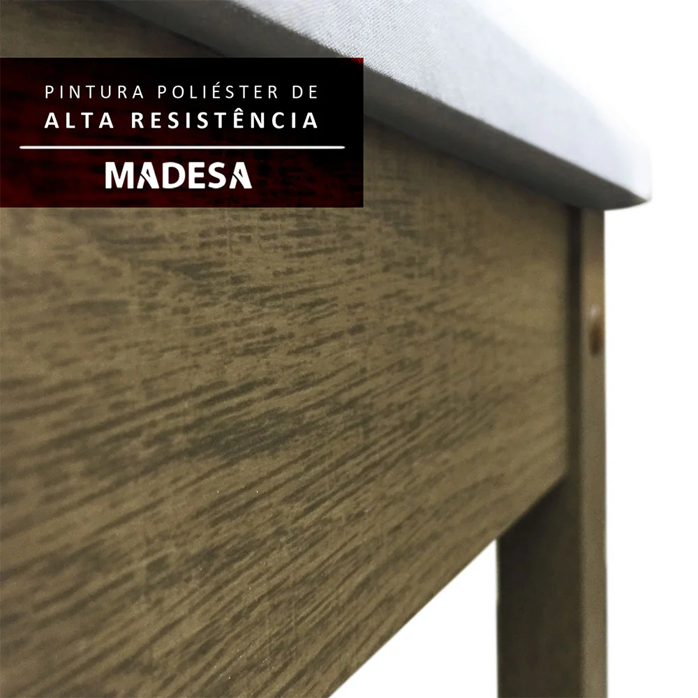 Conjunto Sala de Jantar Madesa Megan Mesa Tampo de Madeira com 6 Cadeiras Rustic/Bege Marrom - Image 6