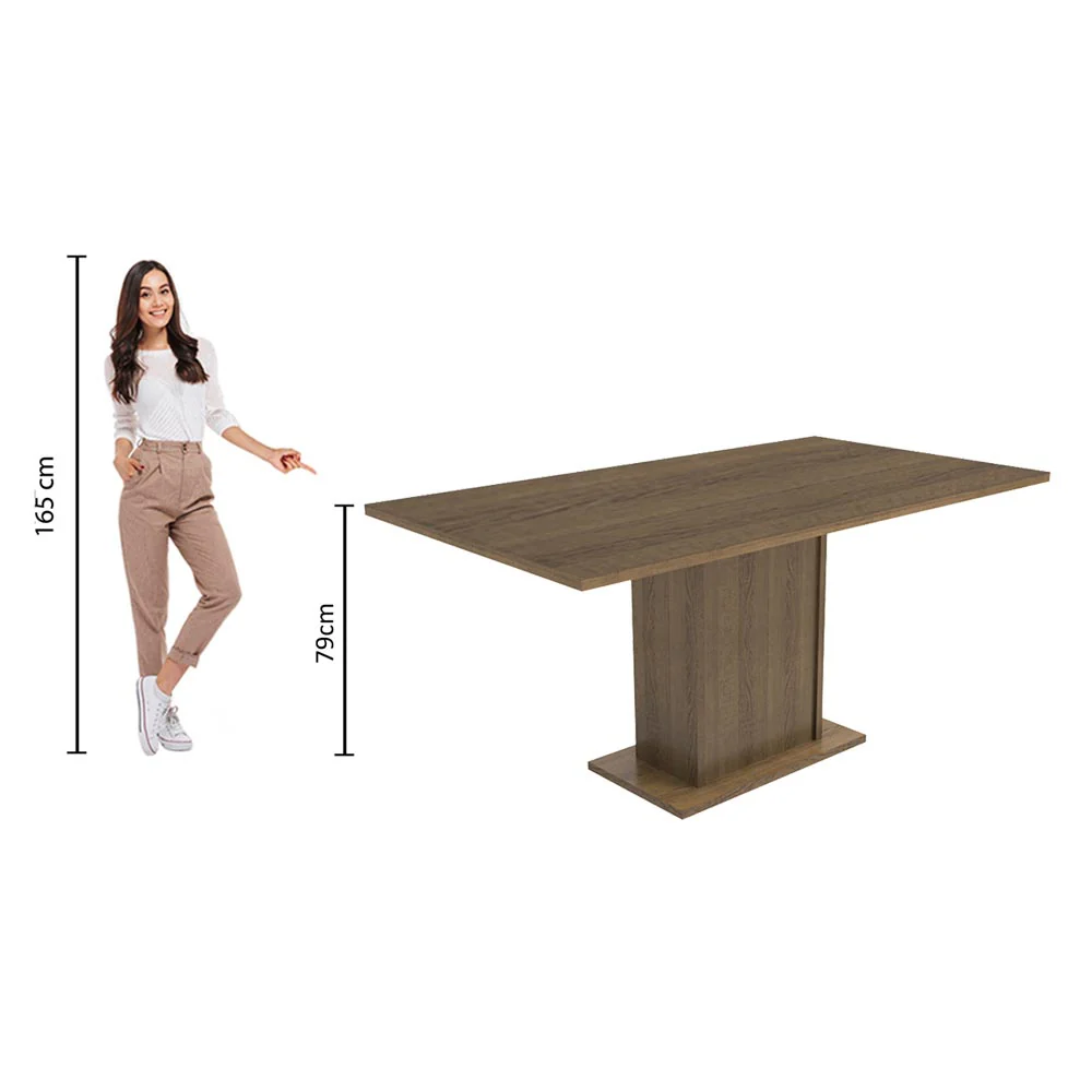 Conjunto Sala de Jantar Madesa Megan Mesa Tampo de Madeira com 6 Cadeiras Rustic/Floral Hibiscos - Image 9