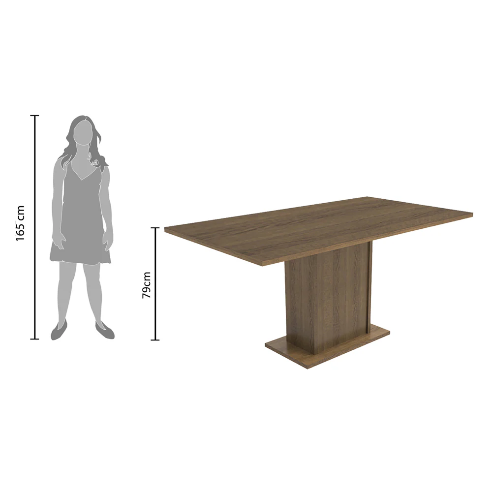 Conjunto Sala de Jantar Madesa Megan Mesa Tampo de Madeira com 6 Cadeiras Rustic/Sintético Bege - Image 9