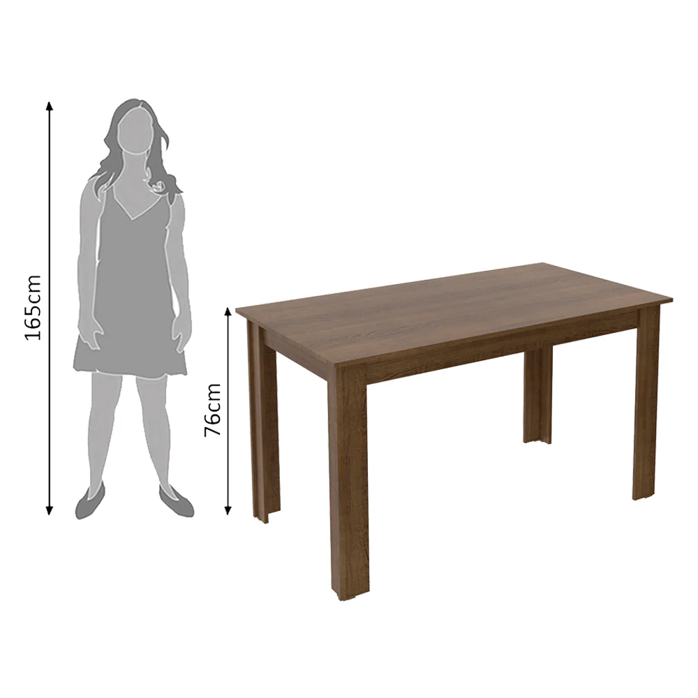 Conjunto Sala de Jantar Madesa Miriam Mesa Tampo de Madeira com 6 Cadeiras Rustic/Crema/Sintético Bege - Image 8