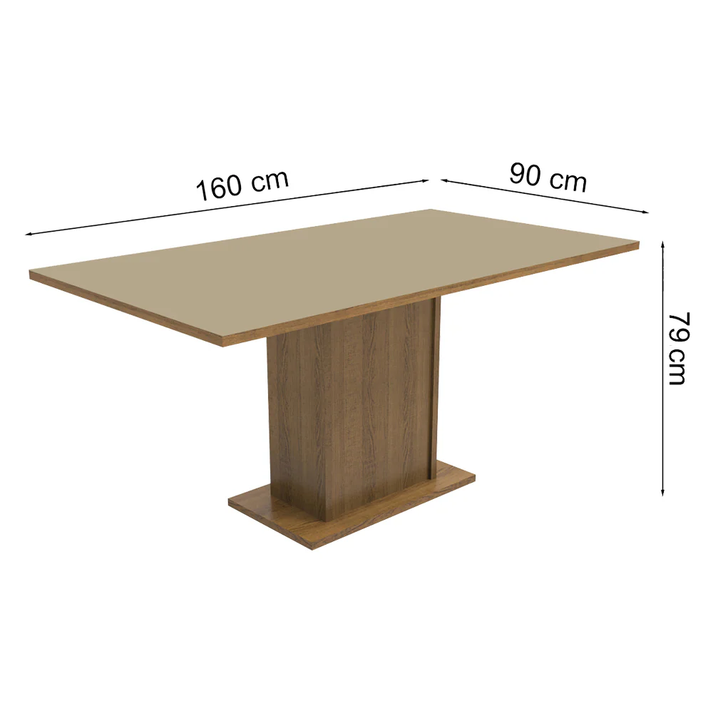 Conjunto Sala de Jantar Madesa Ohana Mesa Tampo de Madeira com 6 Cadeiras Rustic/Crema/Sintético Bege - Image 4