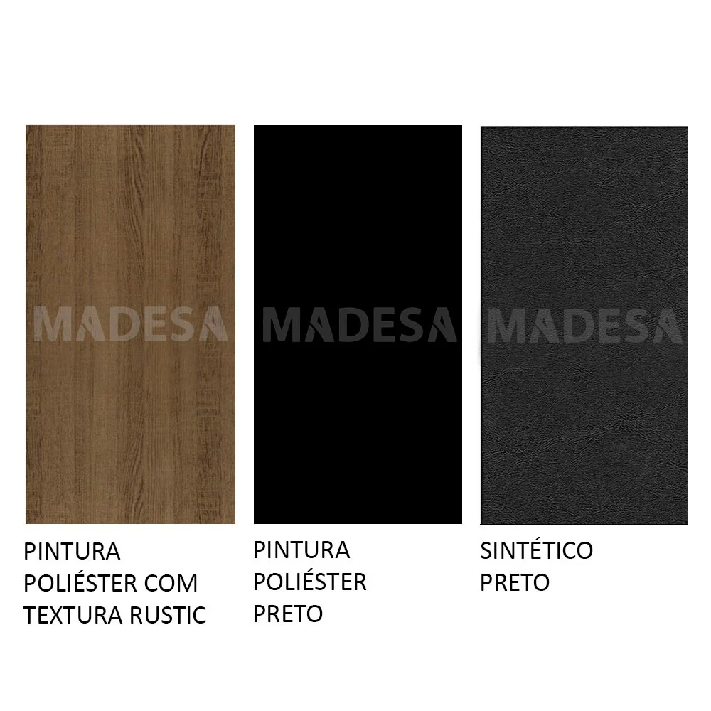 Conjunto Sala de Jantar Madesa Ohana Mesa Tampo de Madeira com 6 Cadeiras Rustic/Preto/Sintético Preto - Image 10