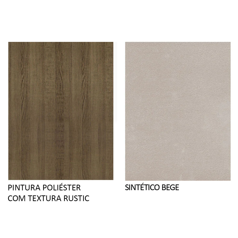 Conjunto Sala de Jantar Madesa Paula Mesa Tampo de Vidro Redondo 4 Cadeiras Rustic/Bege - Image 11