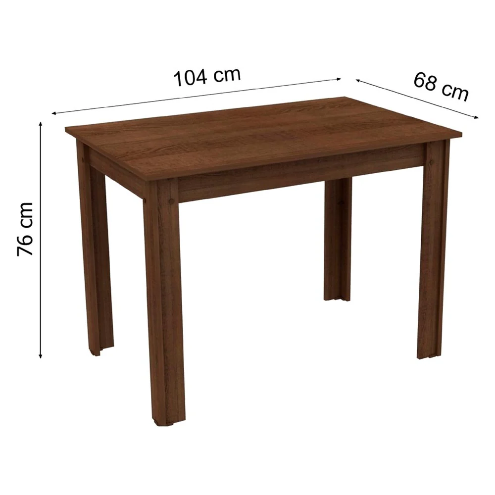 Conjunto Sala de Jantar Madesa Rute Mesa Tampo de Madeira com 4 Cadeiras Rustic/Lírio Bege - Image 4