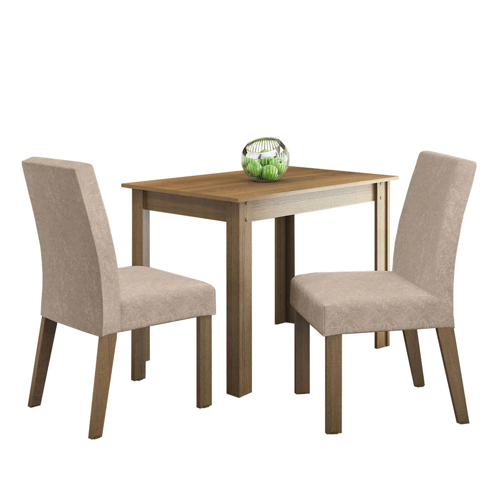 Conjunto Sala de Jantar Madesa Vic Mesa Tampo de Madeira com 2 Cadeiras Rustic/Imperial - Image 2