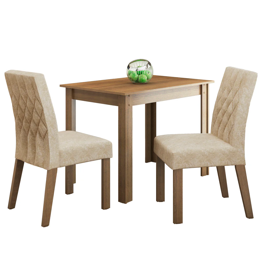 Conjunto Sala de Jantar Madesa Vivi Mesa Tampo de Madeira com 2 Cadeiras Rustic/Imperial - Image 2