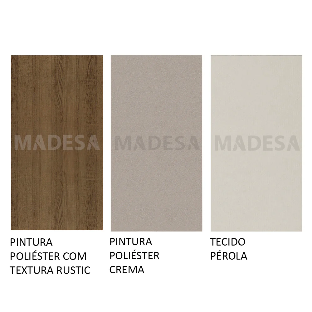Conjunto Sala de Jantar Moscou Plus Madesa Mesa Tampo de Vidro com 6 Cadeiras Rustic/Crema/Sintético Bege - Image 4