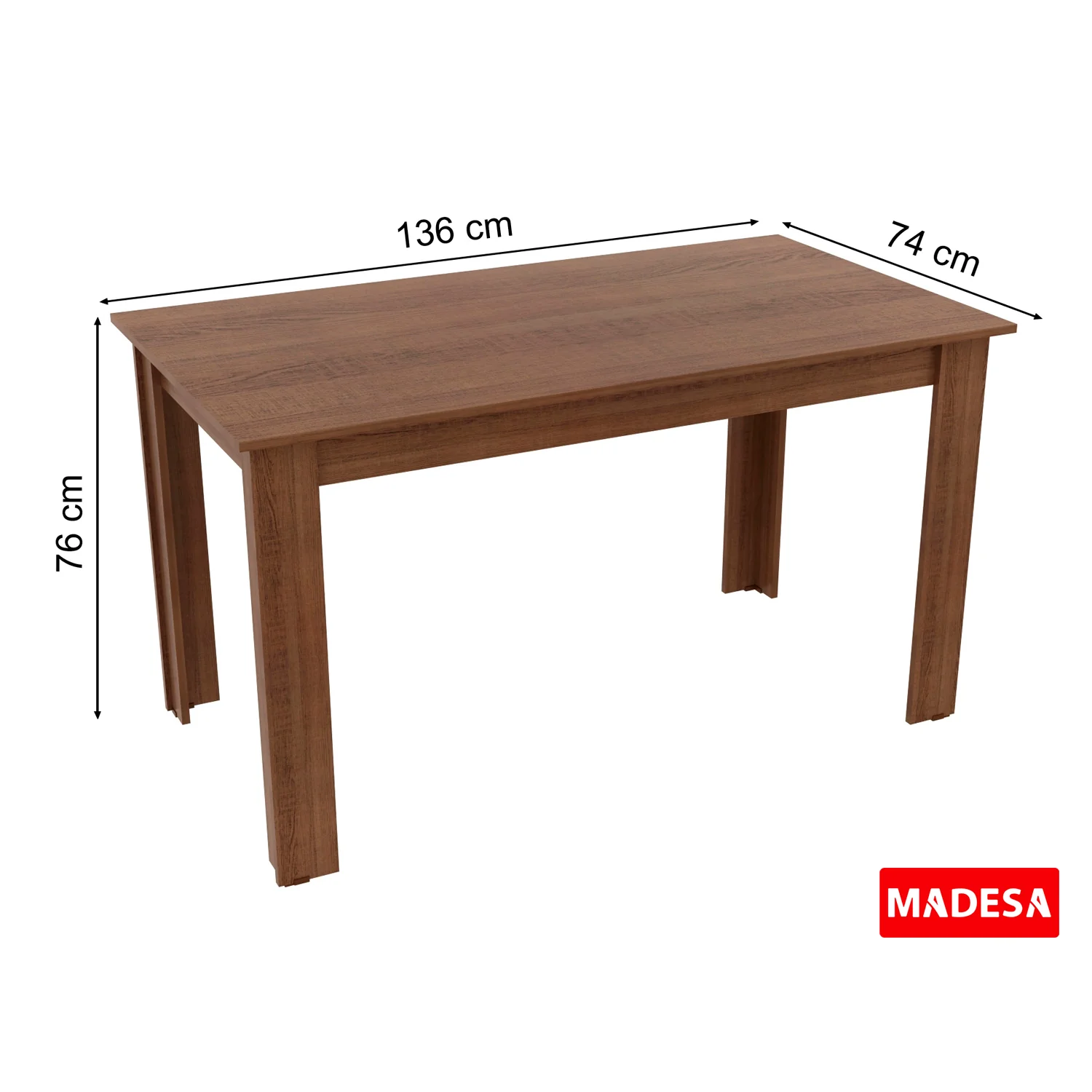 Conjunto Sala de Jantar Rosie Madesa Mesa Tampo de Madeira com 4 Cadeiras Rustic/Floral Lírio Bege - Image 4