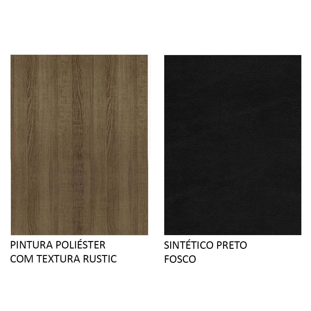Conjunto Sala de Jantar Madesa Débora Mesa Tampo de Vidro Redondo 4 Cadeiras Rustic/Preto - Image 10