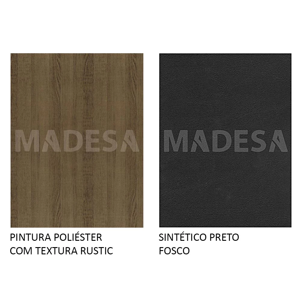 Conjunto Sala de Jantar Madesa Maya Mesa Tampo de Vidro com 4 Cadeiras Rustic/Sintético Preto - Image 10