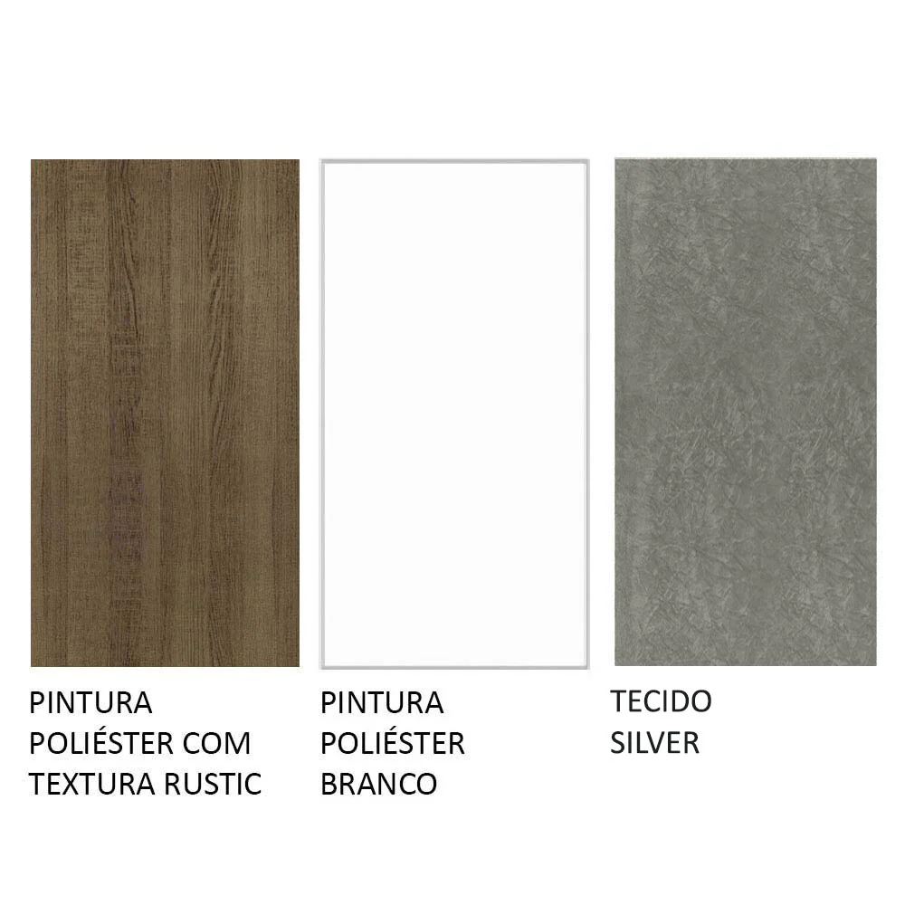 Conjunto Sala de Jantar Mesa Tampo de Madeira 4 Cadeiras Rustic/Branco/Silver Keila Madesa - Image 10