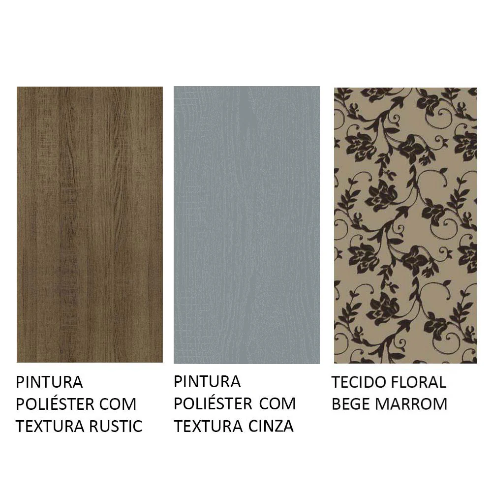 Conjunto Sala de Jantar Mesa Tampo de Madeira 4 Cadeiras Rustic/Cinza/Bege Marrom Samara Madesa - Image 10