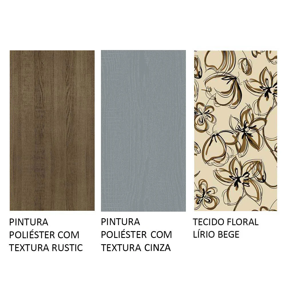 Conjunto Sala de Jantar Mesa Tampo de Madeira 4 Cadeiras Rustic/Cinza/Lírio Bege Samara Madesa - Image 10