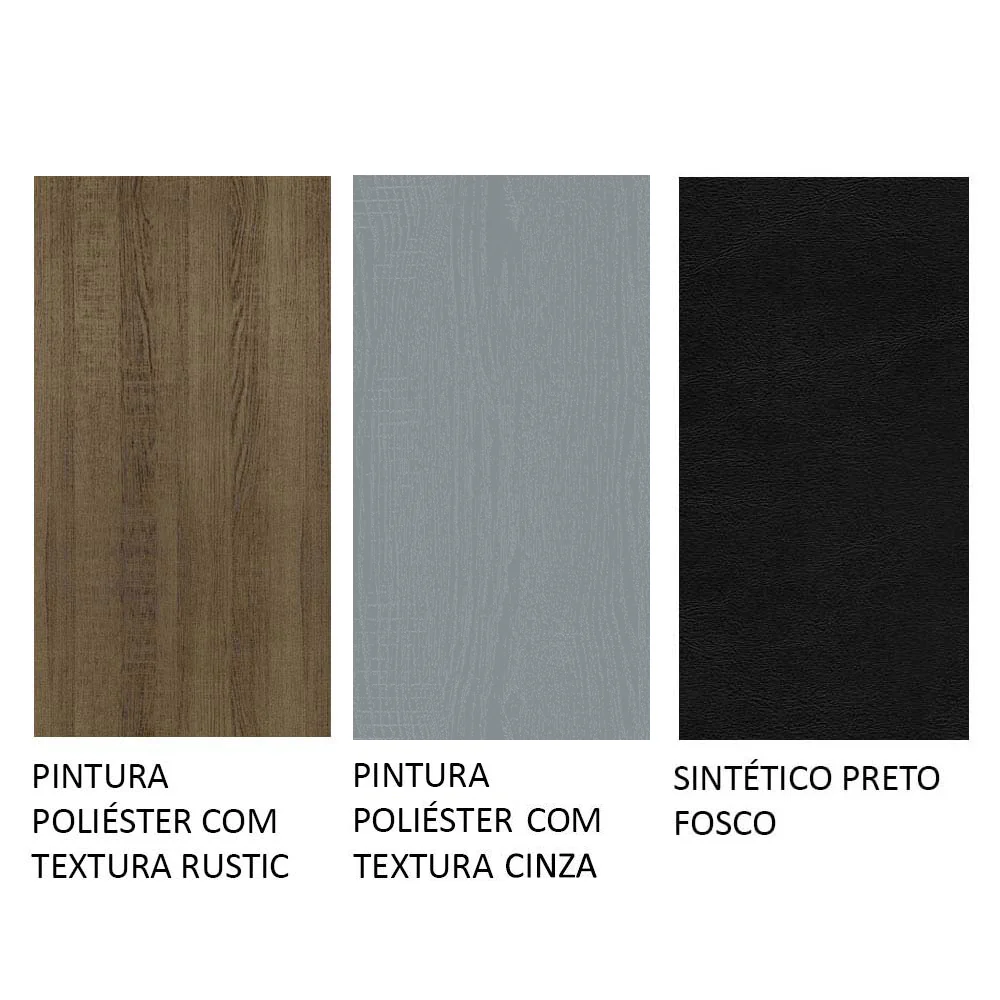 Conjunto Sala de Jantar Mesa Tampo de Madeira 4 Cadeiras Rustic/Cinza/Preto Samara Madesa - Image 10