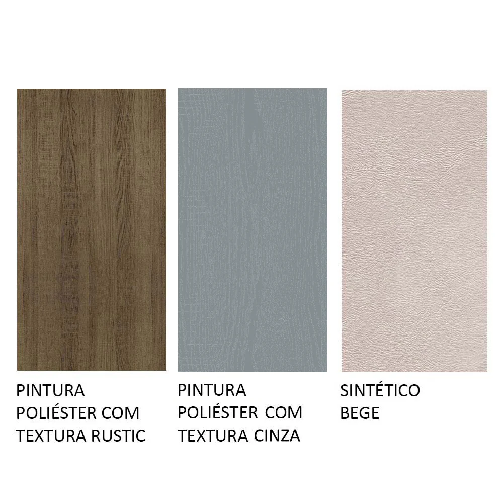 Conjunto Sala de Jantar Mesa Tampo de Madeira 4 Cadeiras Rustic/Cinza/Sintético Bege Samara Madesa - Image 10