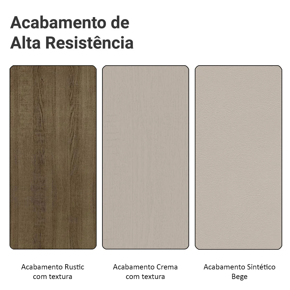 Conjunto Sala de Jantar Mesa Tampo de Madeira 4 Cadeiras Rustic/Crema/Bege Sheila Madesa - Image 7