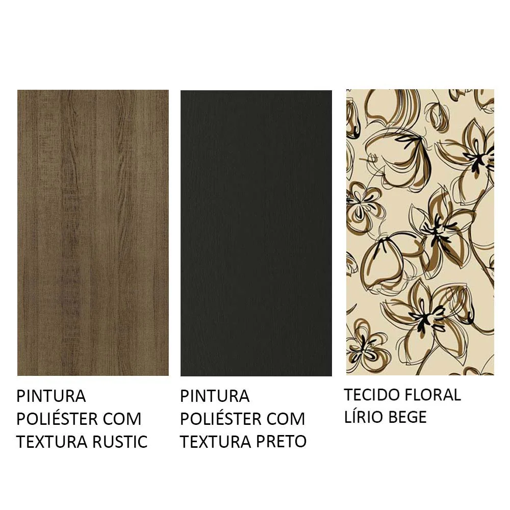 Conjunto Sala de Jantar Mesa Tampo de Madeira 4 Cadeiras Rustic/Preto/Lírio Bege Samara Madesa - Image 10