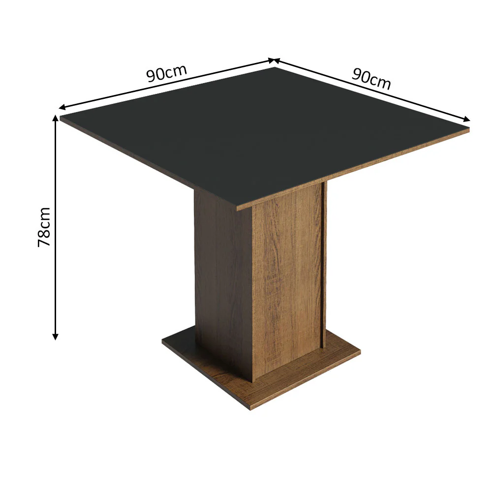 Conjunto Sala de Jantar Mesa Tampo de Madeira 4 Cadeiras Rustic/Preto/Sintético Bege Samara Madesa - Image 4