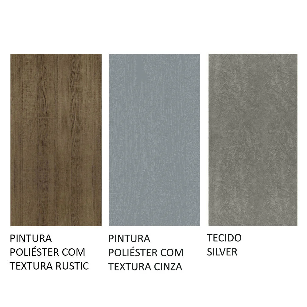 Conjunto Sala de Jantar Mesa Tampo de Madeira 6 Cadeiras Rustic/Cinza/Silver Britney Madesa - Image 10