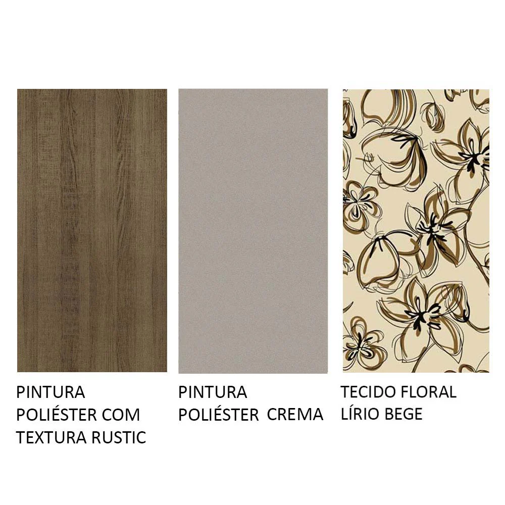 Conjunto Sala de Jantar Mesa Tampo de Madeira 6 Cadeiras Rustic/Crema/Lírio Bege Sharon Madesa - Image 11