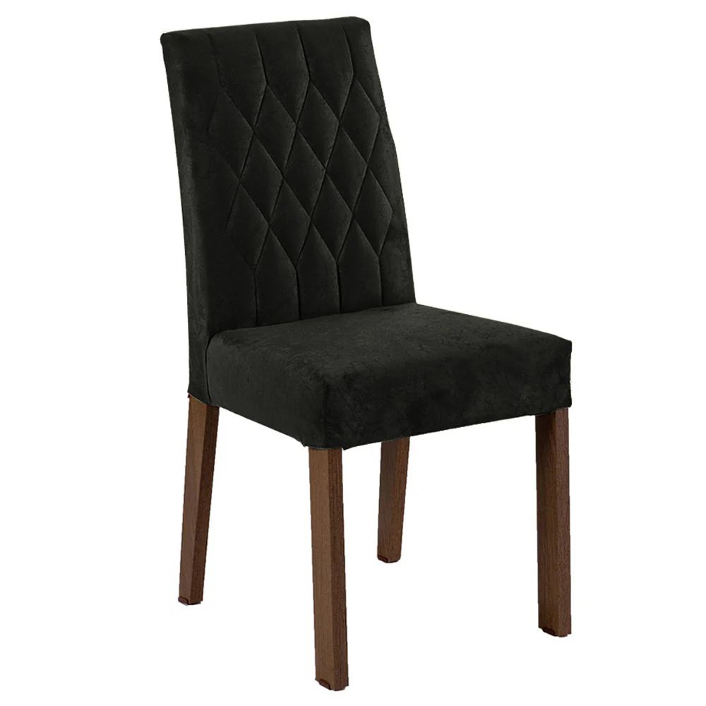Conjunto Sala de Jantar Mesa Tampo de Madeira 6 Cadeiras Rustic/Preto/Oxford Allegro Madesa - Image 4